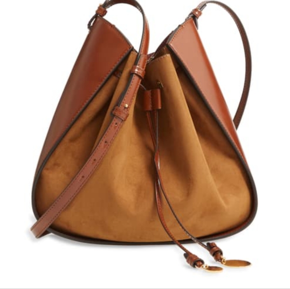 Stella McCartney Medium Eco Alter Faux Leather & Faux Suede Bucket Bag in Cognac - Picture 2 of 7